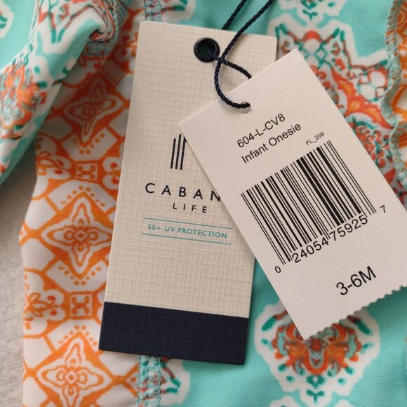 Cabana Life Infant 3-6M One Piece Bodysuit NEW UV Protection Swimwear - Picture 2 of 9